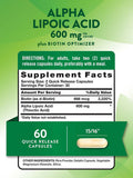 Alpha Lipoic Acid 600mg with Biotin