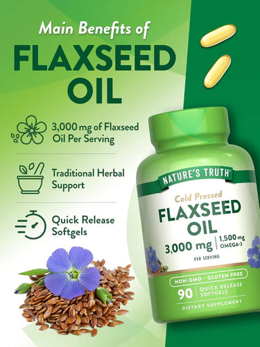Flaxseed Oil 3000 mg with 1500 mg of Omega 3