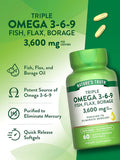 Triple Omega 3-6-9 3600 mg with Fish, Flax, Borage