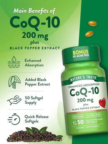 CoQ-10 200 mg with Black Pepper