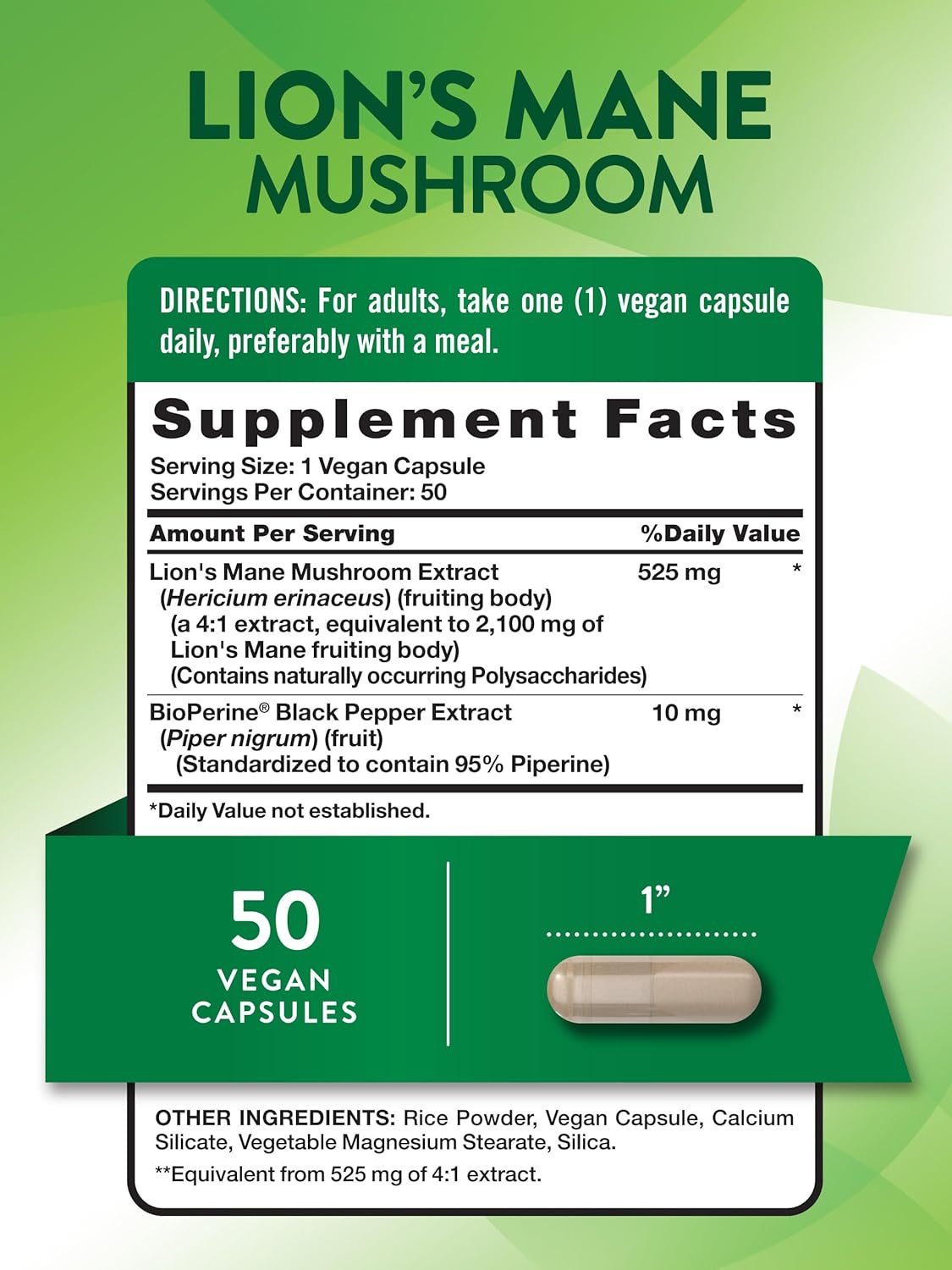 Lions Mane Mushroom 2100mg