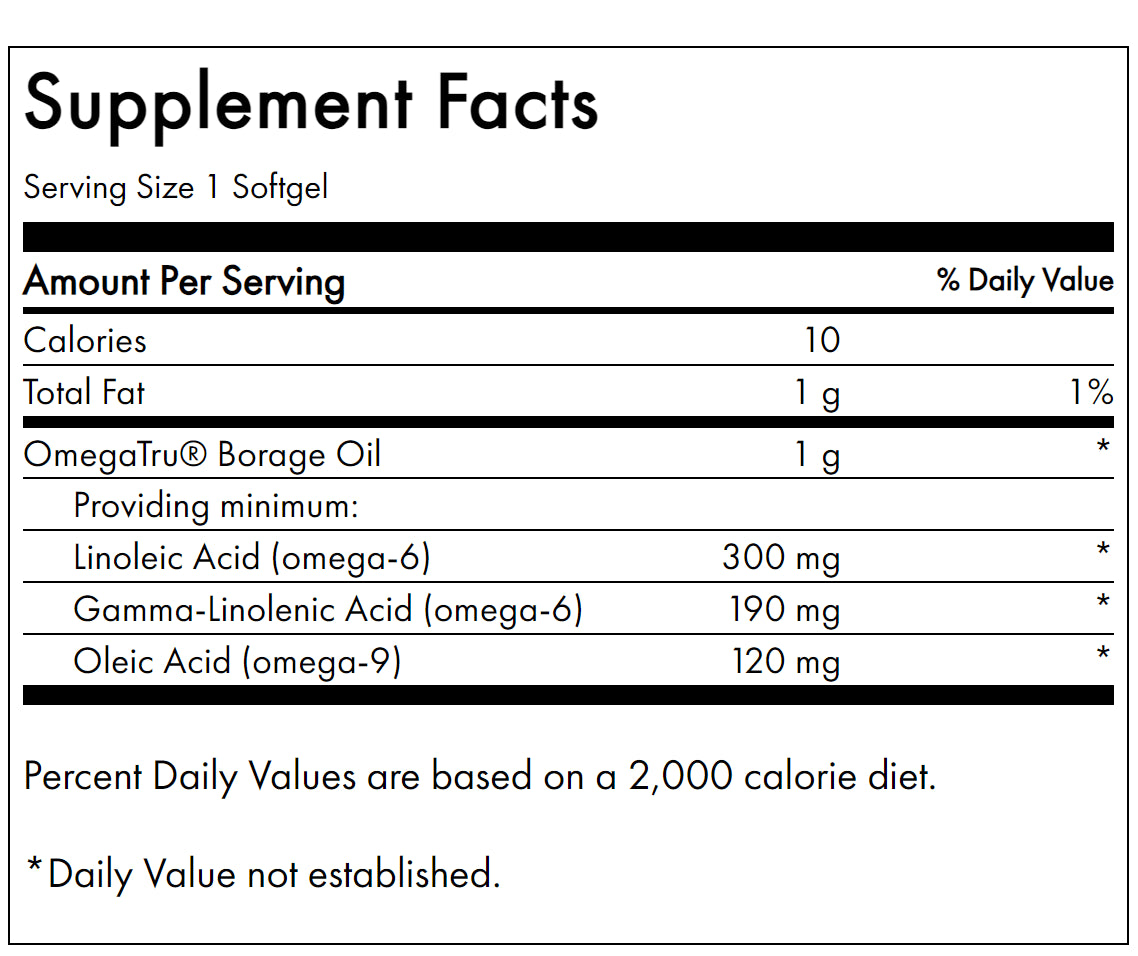 Borage Oil 1 gram, Borage Oil capsules Borage Oil 1 gram