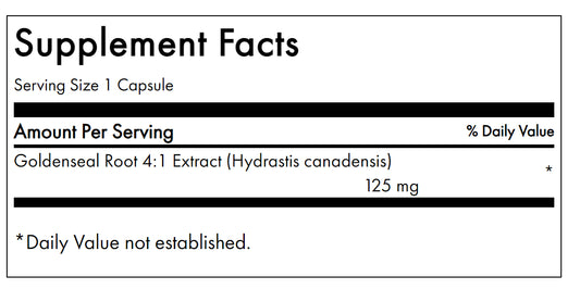 Goldenseal Root 125 mg, Goldenseal root herbal 125 mg supplement