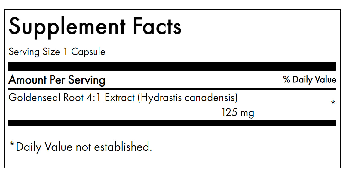 Goldenseal Root 125 mg, Goldenseal root herbal 125 mg supplement