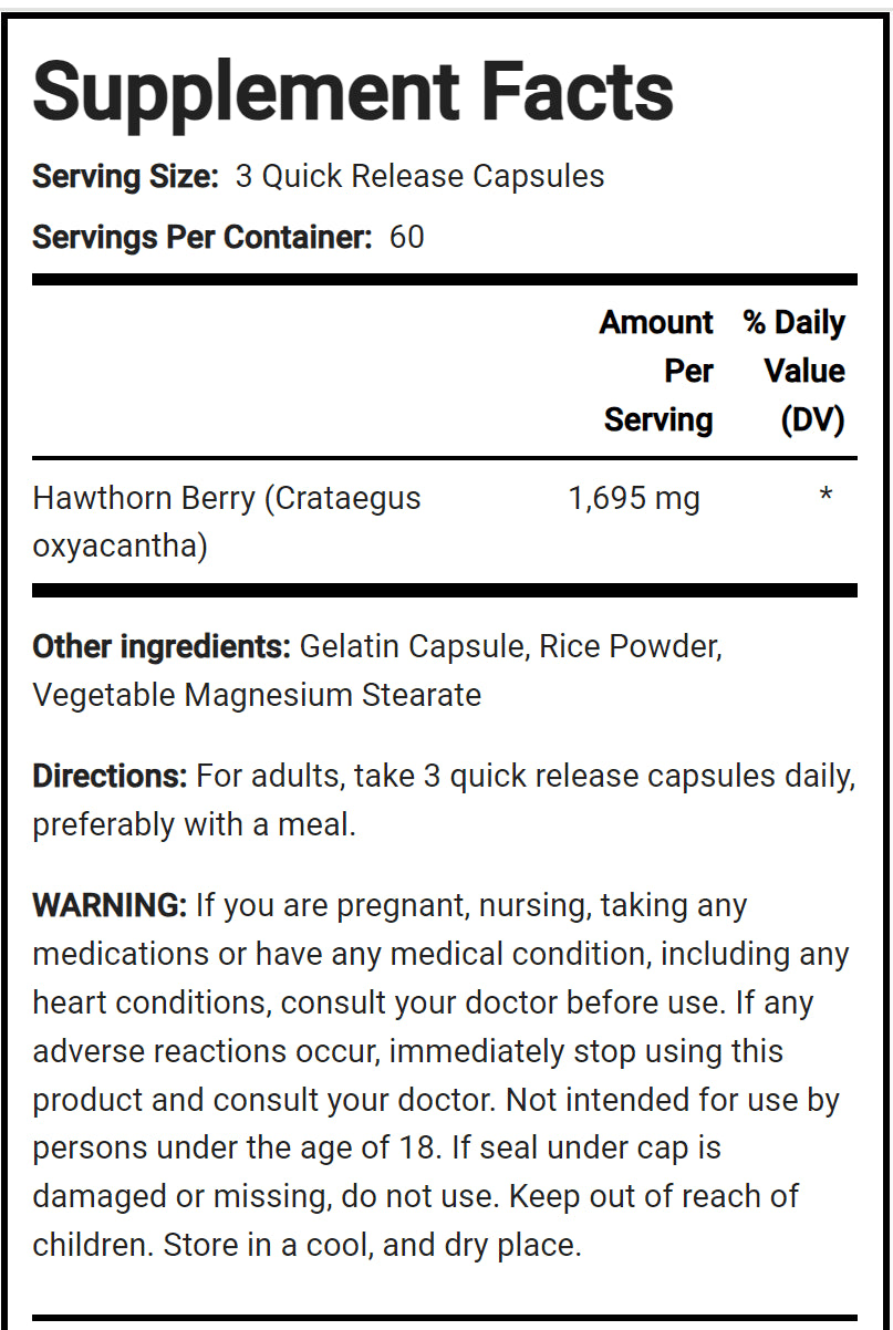 Hawthorn Berries 1695 mg