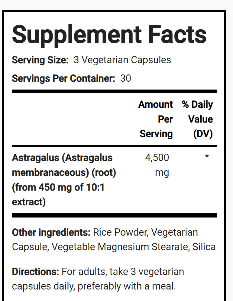 Astragalus PipingRoot 4500 mg