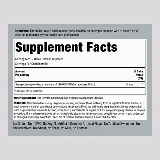 Serrapeptase 120,000 SPU
