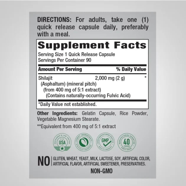 Shilajit Extract 2000mg