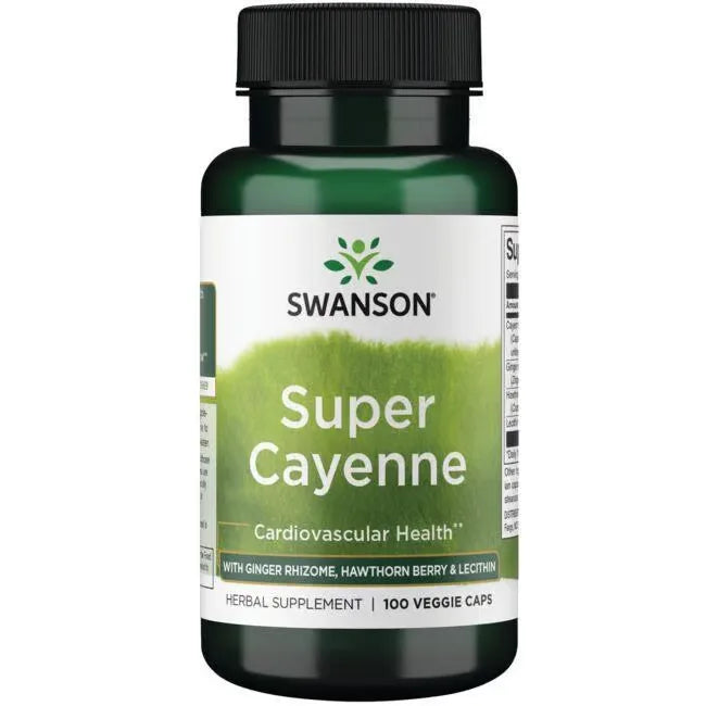 Super Cayenne 225mg- with Ginger Rhizome, Hawthorn Berry & Lecithin
