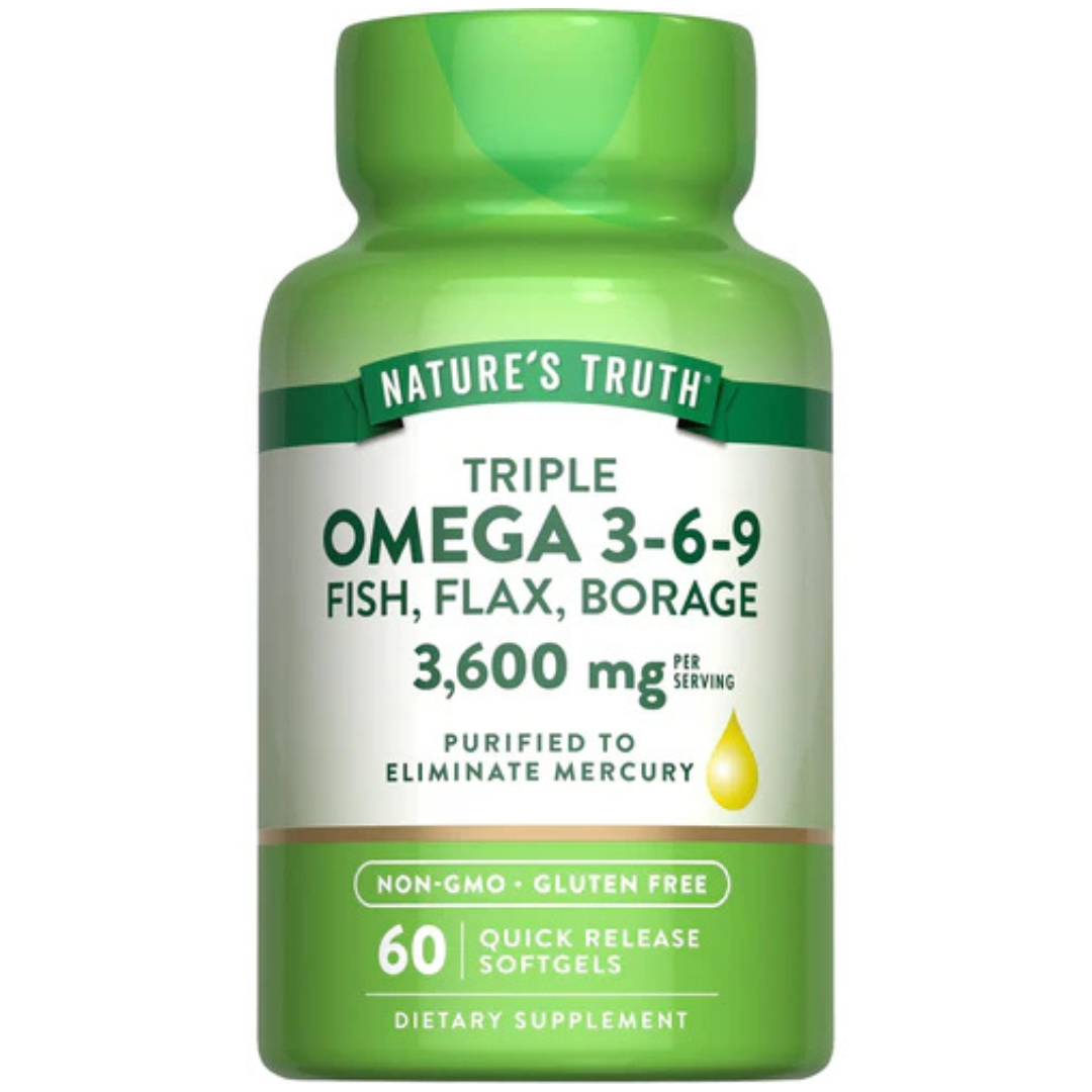 Triple Omega 3-6-9 3600 mg with Fish, Flax, Borage