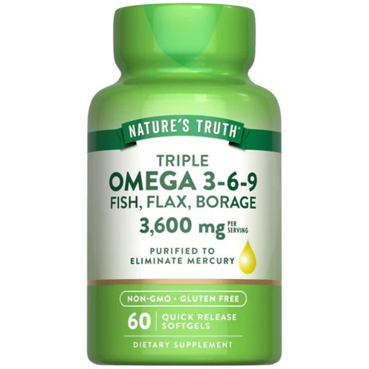 Triple Omega 3-6-9 3600 mg with Fish, Flax, Borage