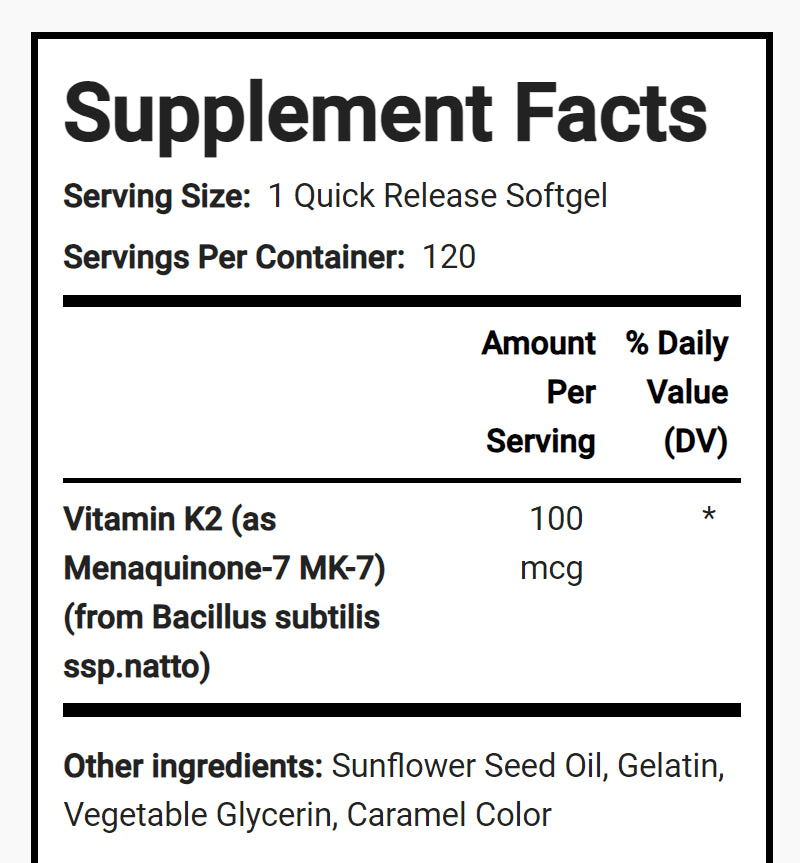 Ultra K-2 with MK7-100 mcg