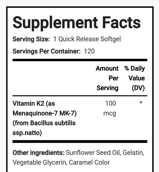 Ultra K-2 with MK7-100 mcg