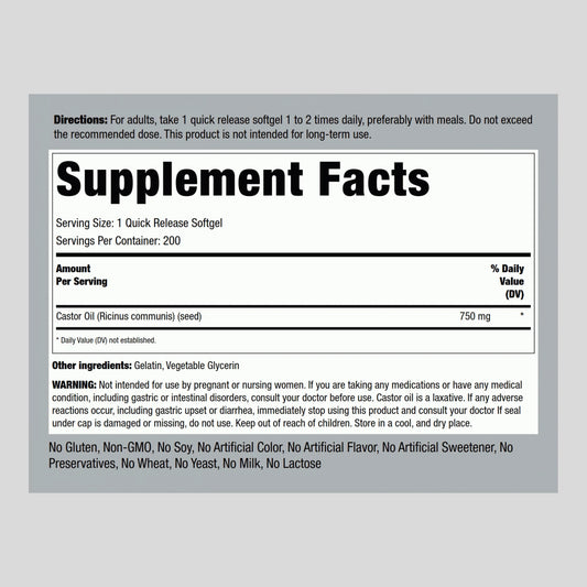 Castor Oil Cold Pressed 750 mg, Cold Pressed Castor Oil Pressed 750 mg benefits