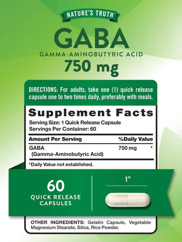 GABA 750 mg (Gamma Aminobutyric Acid)