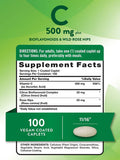 Vitamin C 500mg with Bioflavonoids, Rose Hips