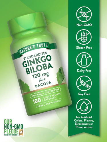 Ginkgo Biloba Extract 120 mg with Bacopa