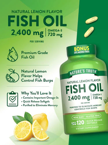 Fish Oil 2400 mg | Lemon Flavor