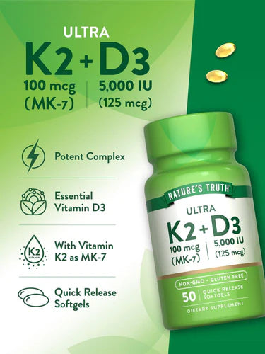 Vitamin K2 100mcg plus D3 5000IU