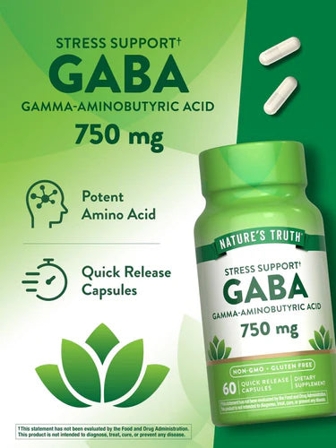 GABA 750 mg (Gamma Aminobutyric Acid)