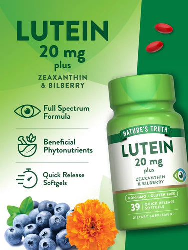 Lutein 20 mg with Zeaxanthin, Bilberry